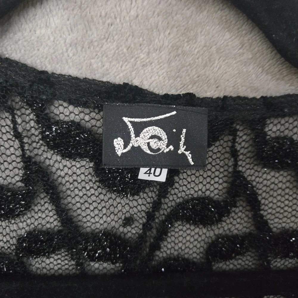 90s Y2K Whimsigoth Sheer Black Dress‎ Lace Romantic Handkerchief Hem Celestial